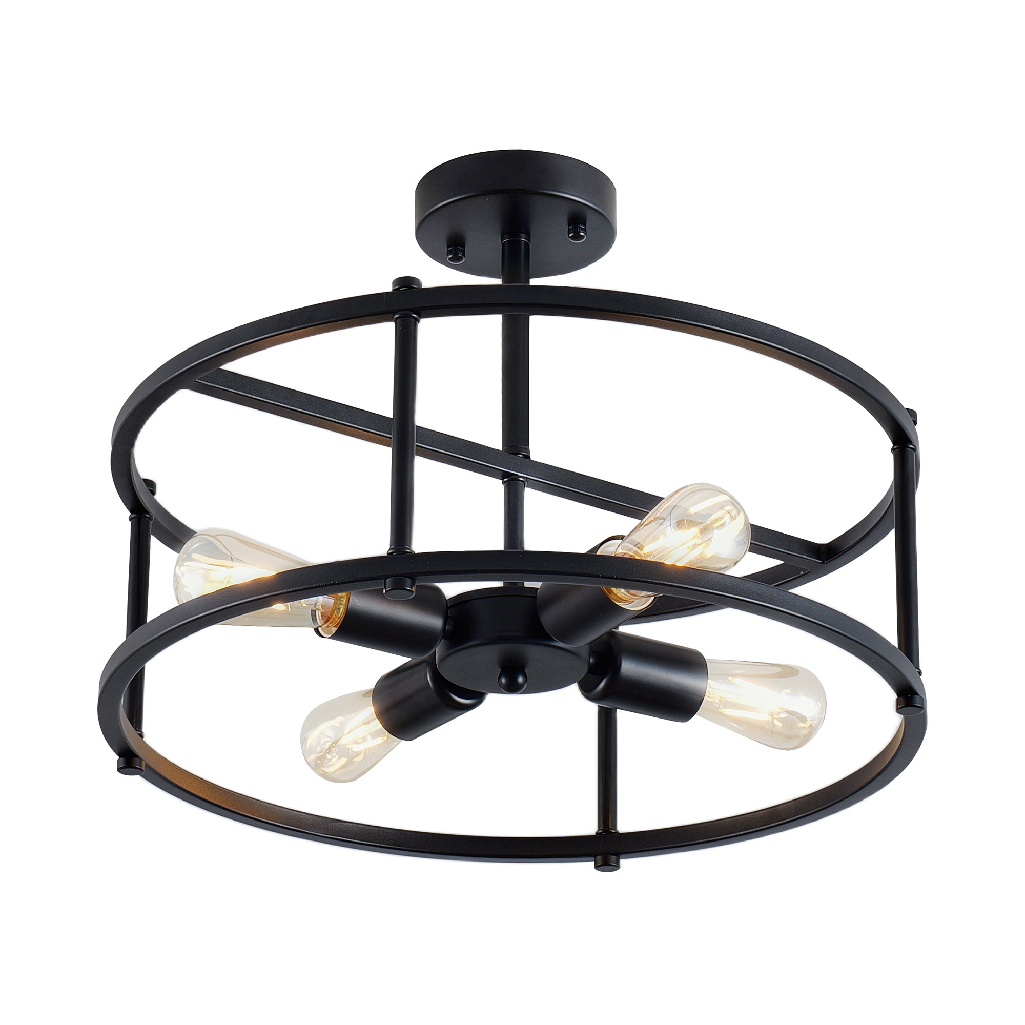 Apex Matte Black 4-Light Flush Mount Ceiling Light