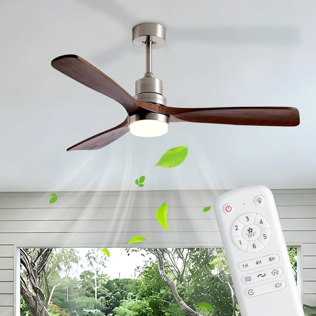 Apex 6-Speed Smart LED Ceiling Fan with Wood Blades
