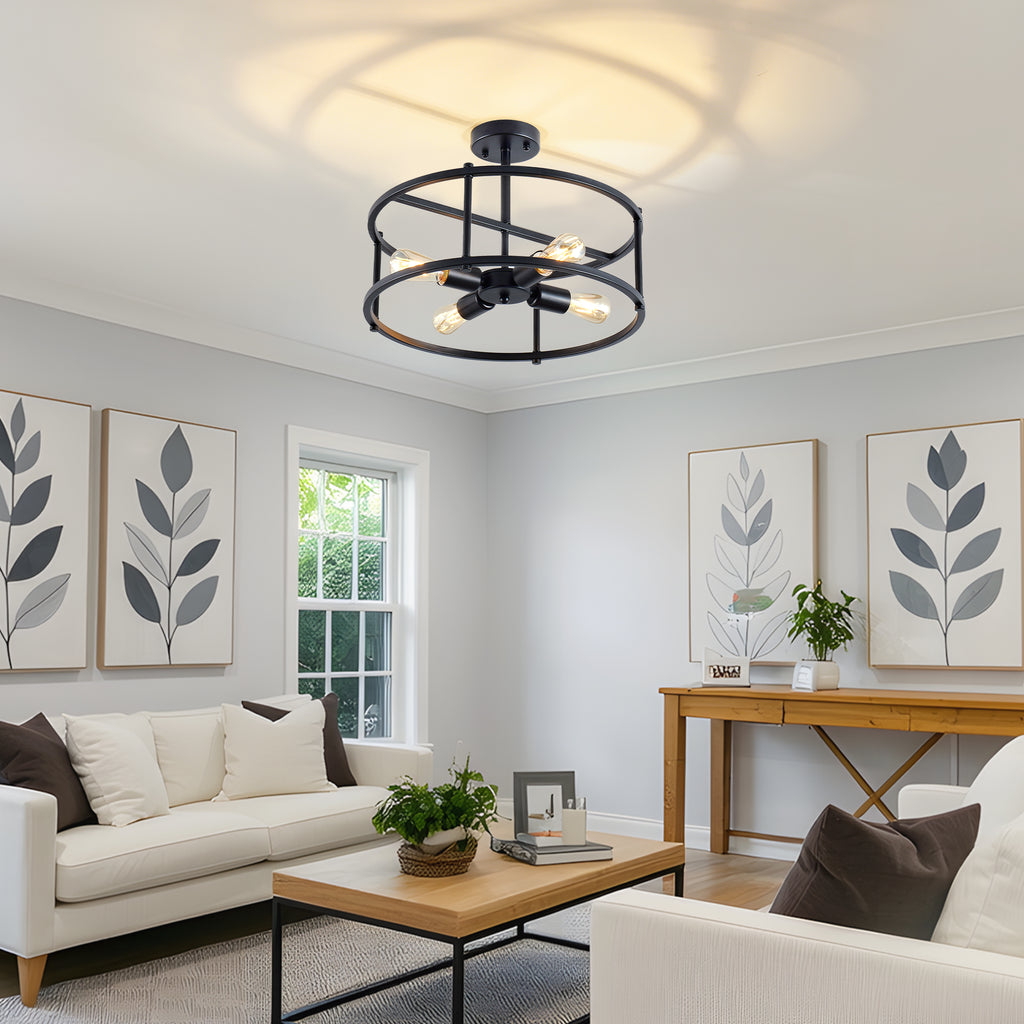 Apex Matte Black 4-Light Flush Mount Ceiling Light