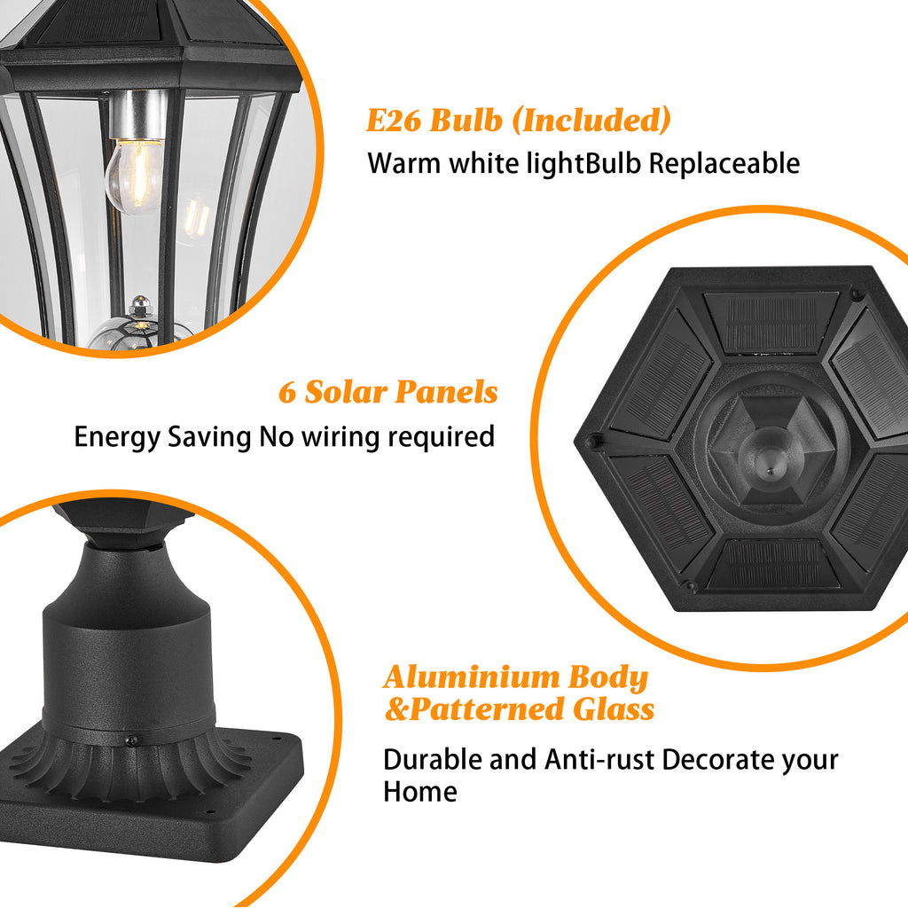 Sentinel Dusk-to-Dawn Solar Post Light (Matte Black)