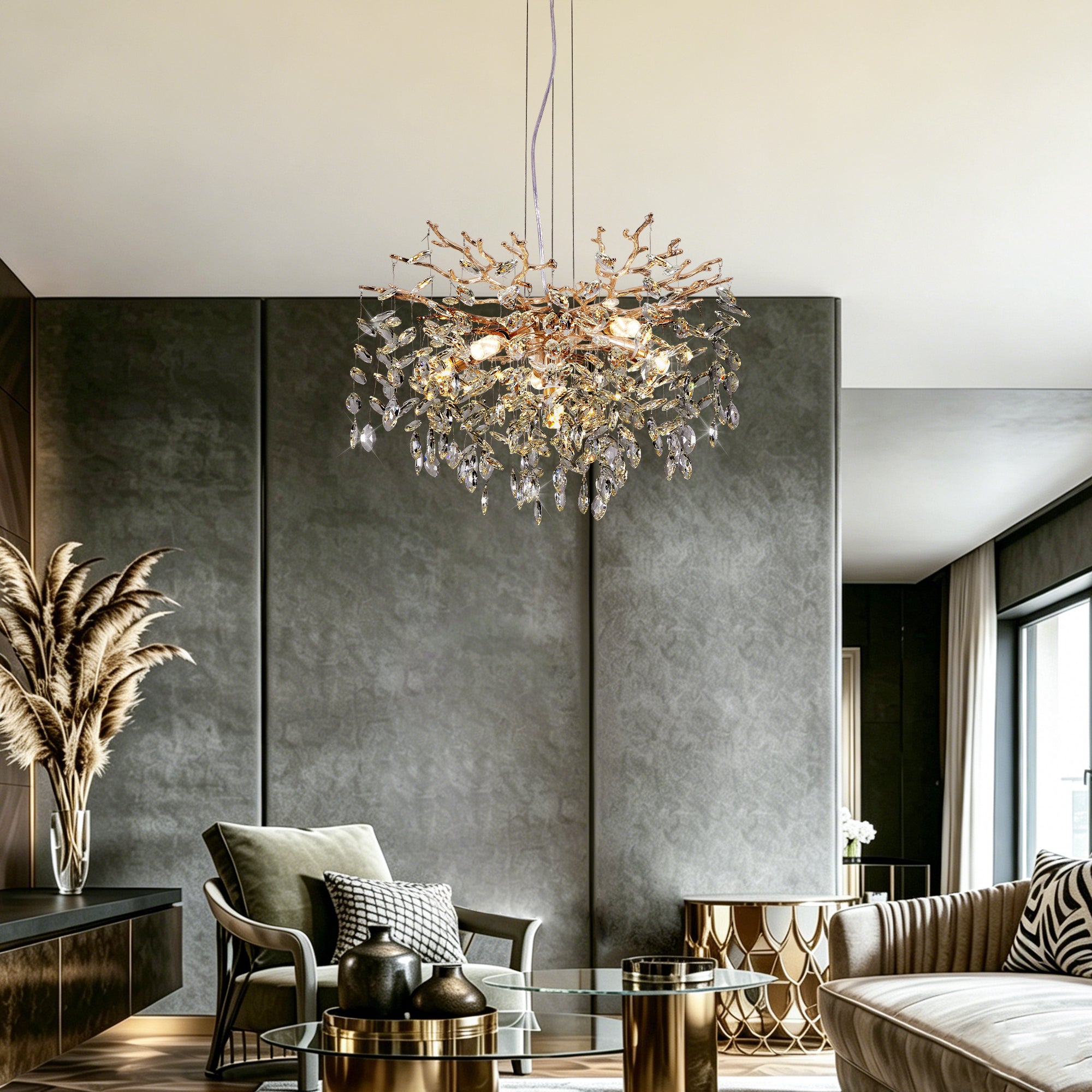 Radiance 6-Light Adjustable Crystal Chandelier