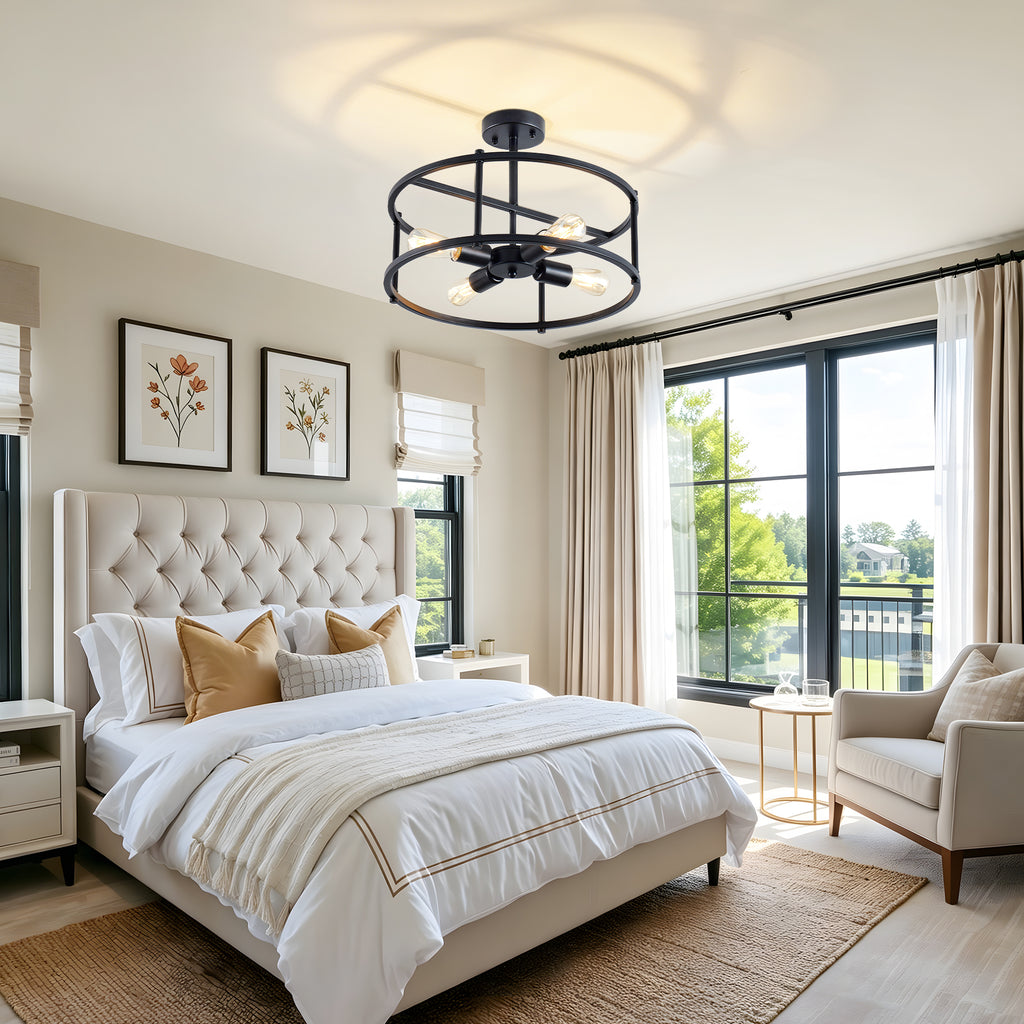 Apex Matte Black 4-Light Flush Mount Ceiling Light
