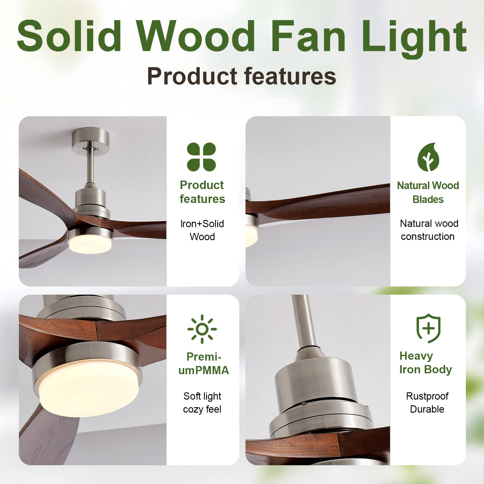 Apex 6-Speed Smart LED Ceiling Fan with Wood Blades