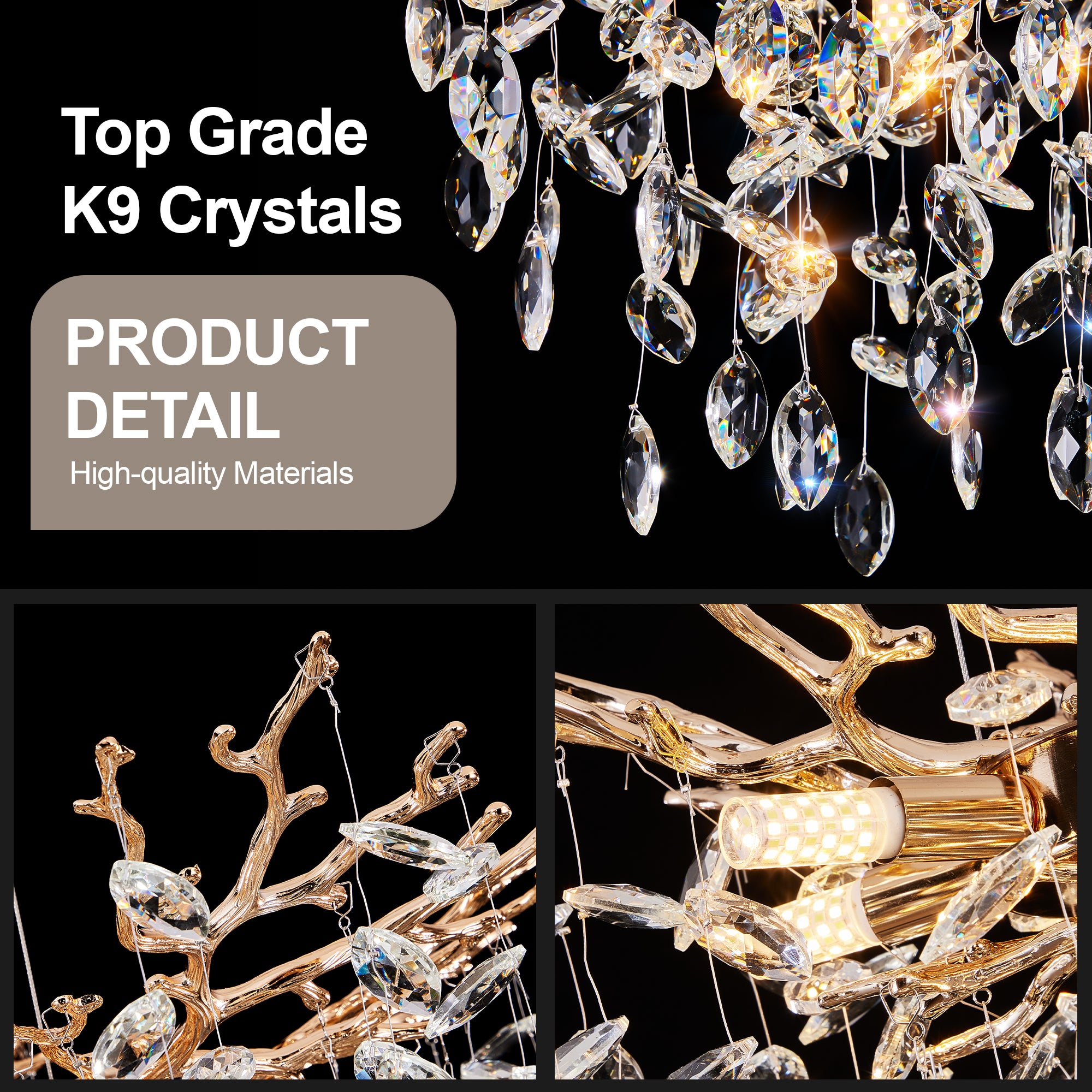 Radiance 6-Light Adjustable Crystal Chandelier