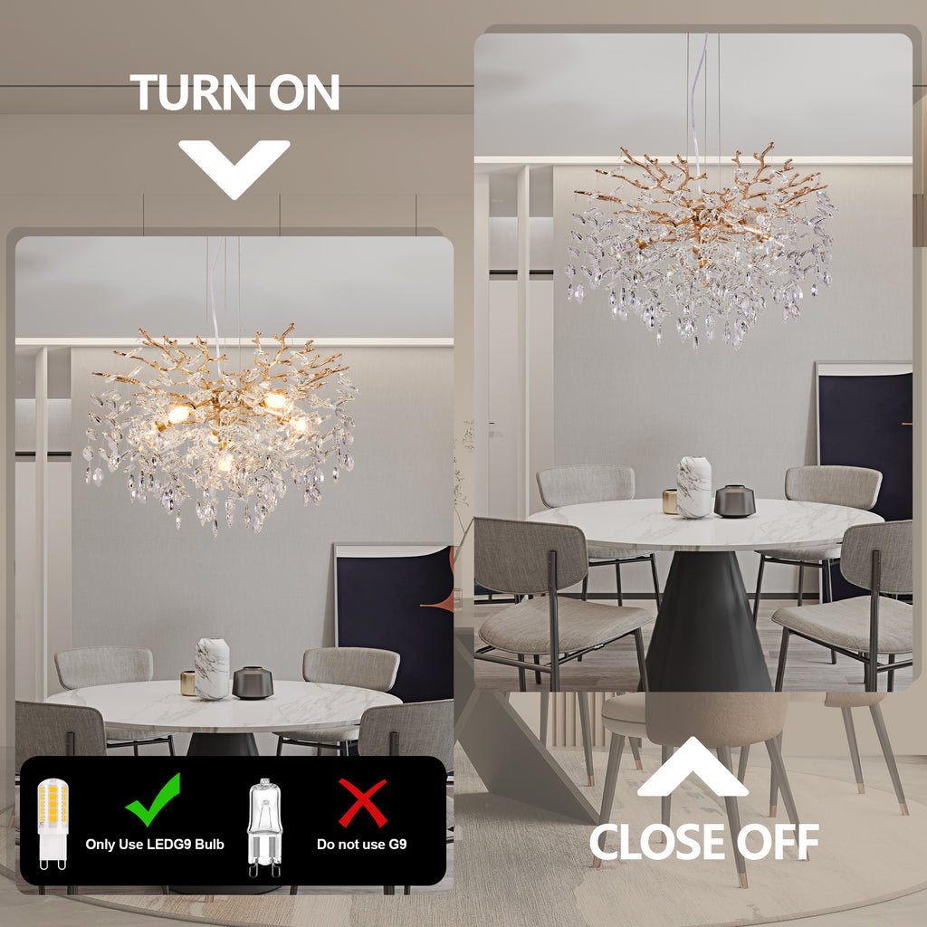 Radiance 6-Light Adjustable Crystal Chandelier