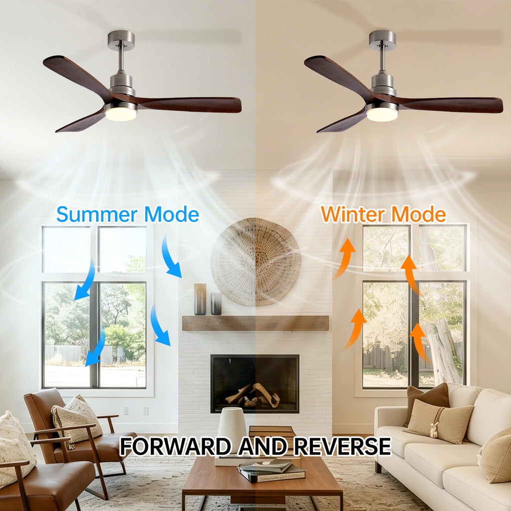 Apex 6-Speed Smart LED Ceiling Fan with Wood Blades