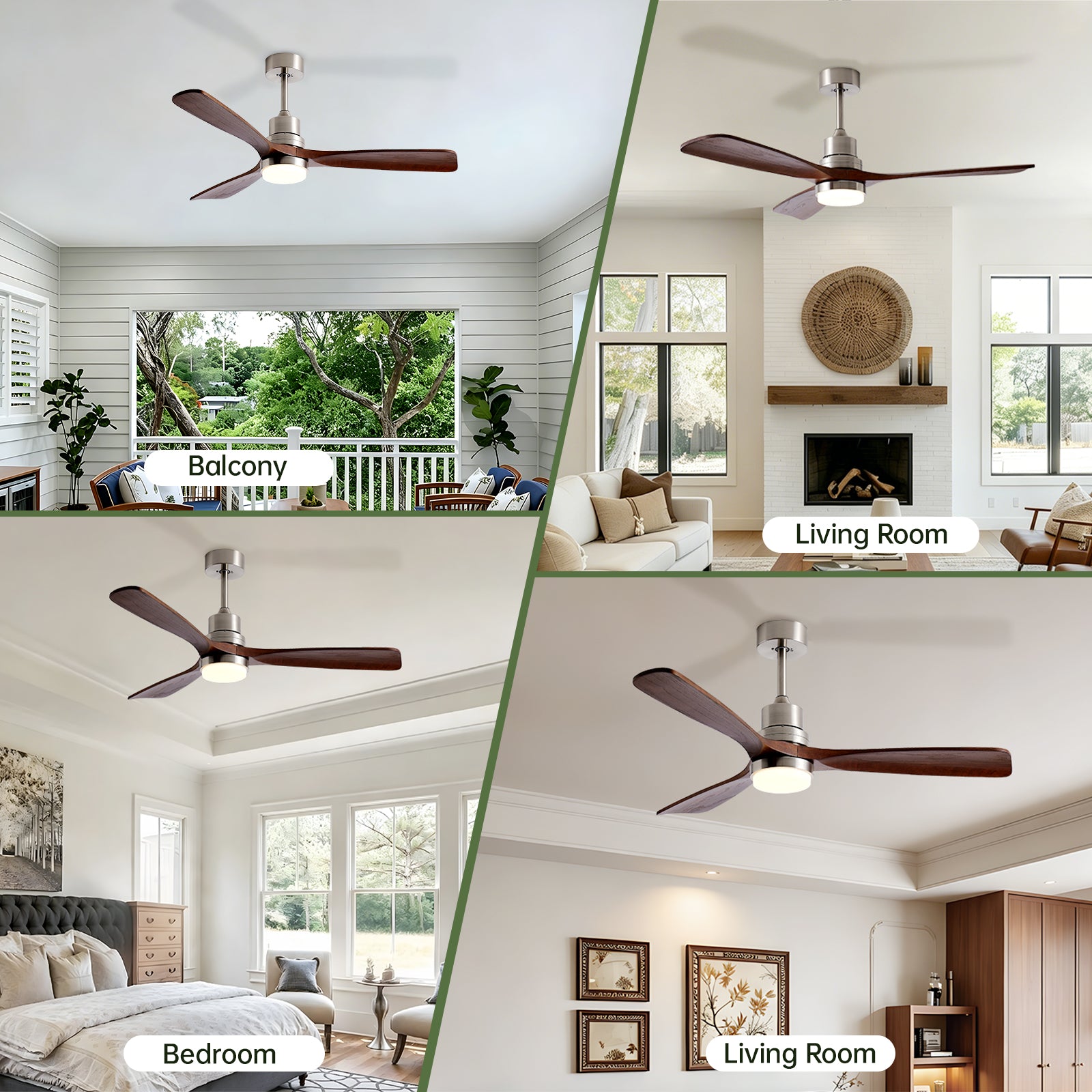 Apex 6-Speed Smart LED Ceiling Fan with Wood Blades