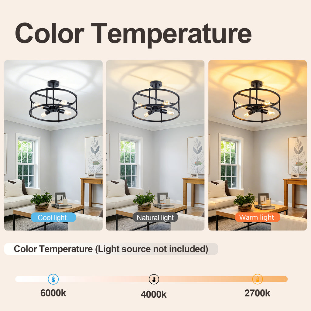 Apex Matte Black 4-Light Flush Mount Ceiling Light